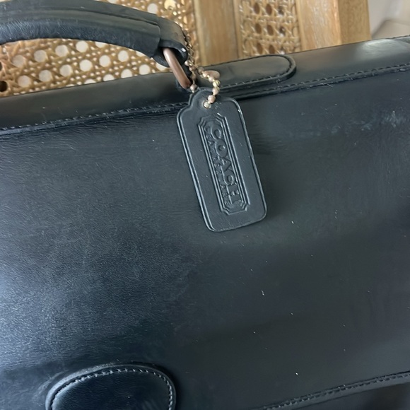 Vintage Coach Metropolitan black Leather Briefcase / Computer Bag 16" x 12" x 3" - Picture 2 of 11